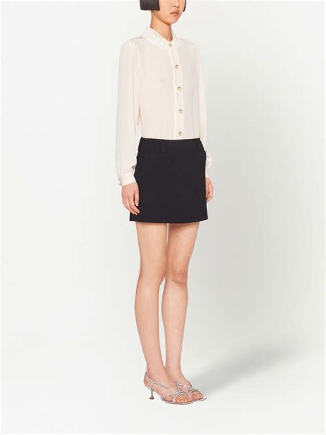 miu miu crepe de chine blouse|Crepe de chine blouse .